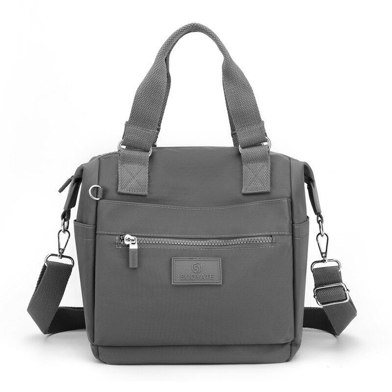 Large Travel Crossbody Bag Zipper Multiple Pocket Handbag Waterproof Nylon Purse