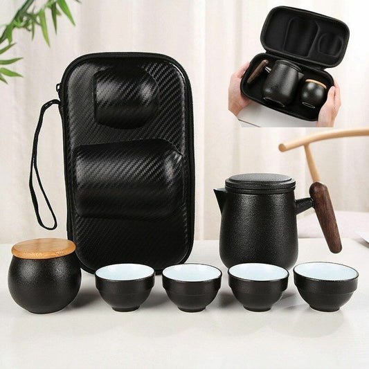 Ceramic Portable Teapot Set Chinese Tea Travel Tea Set Kung Fu Tea Set Drinkware