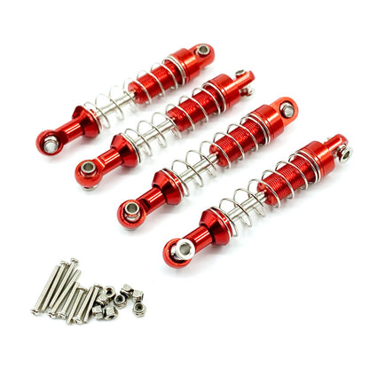 4Pcs Red RC Car Shock Absorber w/ Accessories For WPL C14 C24 C34 MN D90 D91 D96