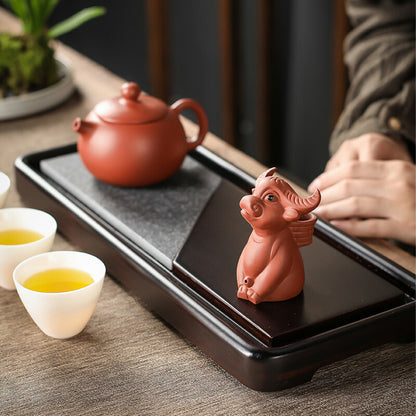 Creativity Purple Clay Water Spray Tea Pet Handmade Statue Ornaments Desk