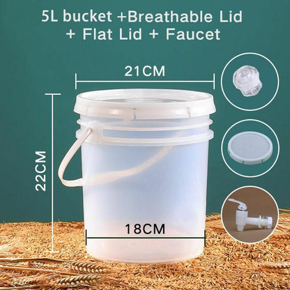 5/10L BPA Free Plastic Bucket Wine Fermentation Leakproof Containers Beer Barrel