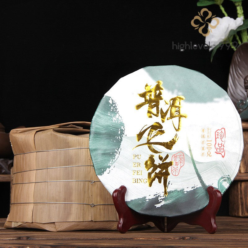 100g Raw Pu'er Yunnan Menghai 2018 Spring Ancient Tree Hand‑Torn Thin Tea Cake