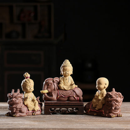 China Artware Yixing Zisha Tea Pet Buddha Statue Avalokitesvara Bodhisattva New