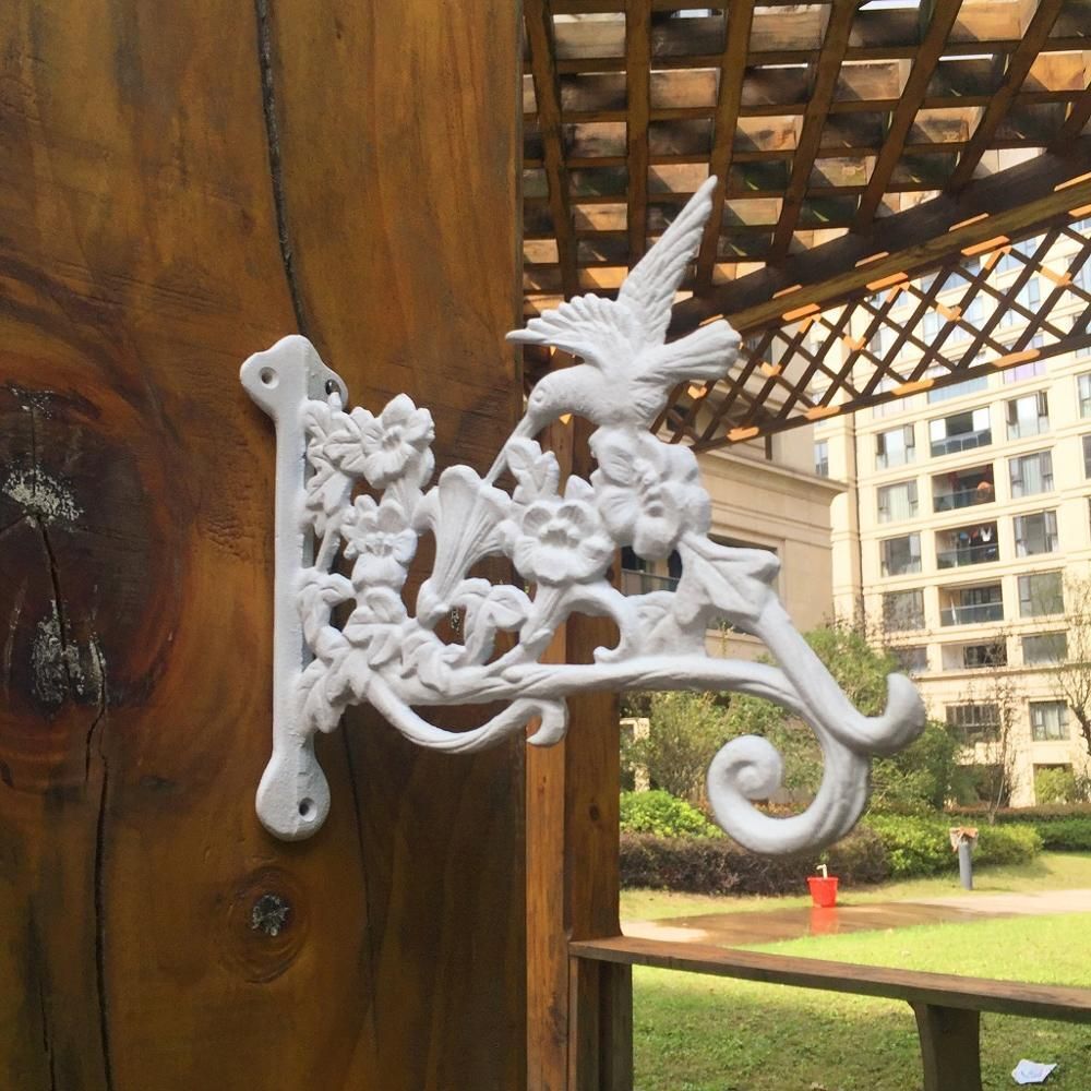 Hanging Plant Bracket Hooks Cast Iron Decorative Flower Basket Wind Chime Hanger