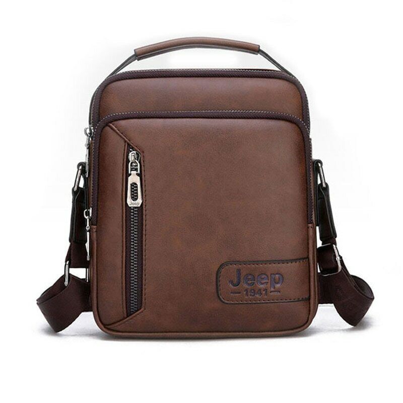 Men Crossbody Bag Multi-function Shoulder Bags Large Capacity Split Leather Bag