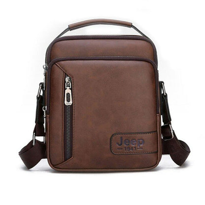 Men Crossbody Bag Multi-function Shoulder Bags Large Capacity Split Leather Bag