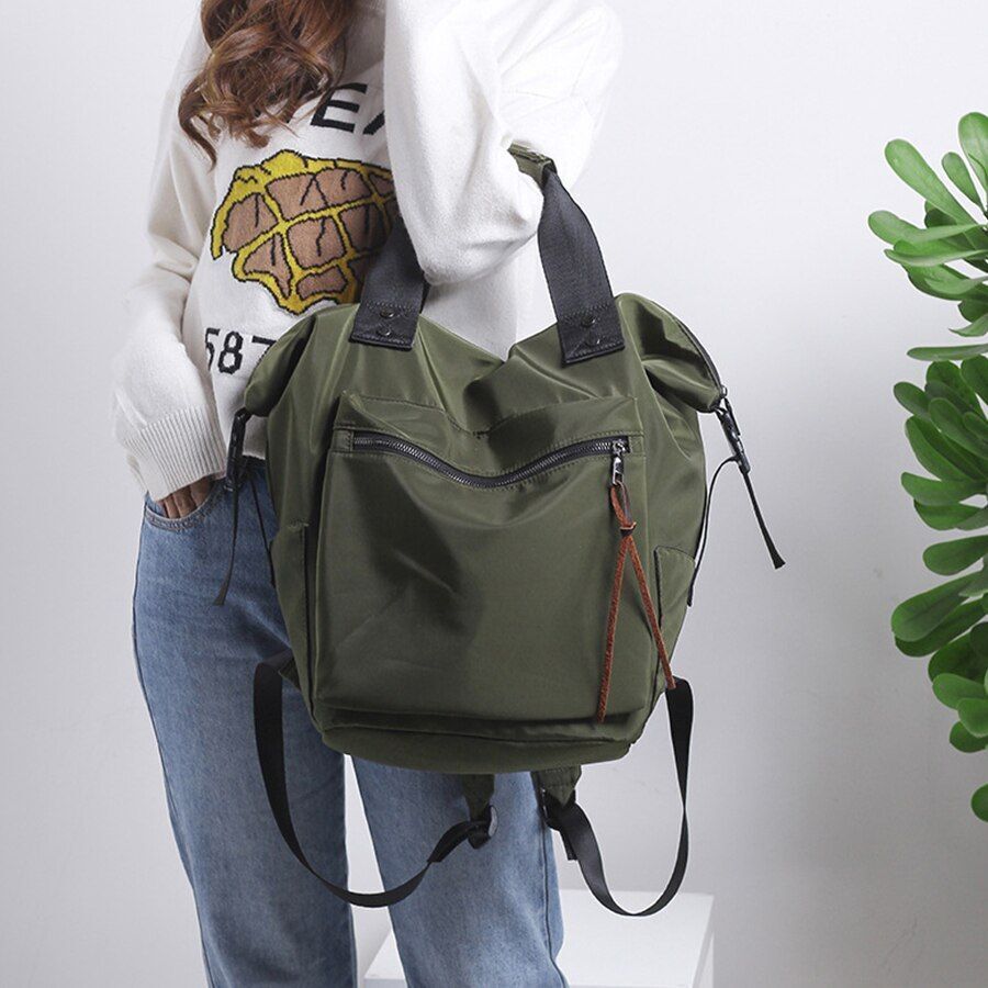 Nylon Backpack Casual High Capacity School Bag Travelling Purse Soft Pouch Bags