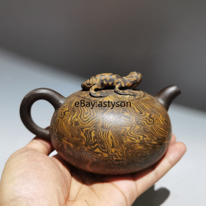 China Yixing Zisha Clay Handmade Carved Lizard Kung Fu Tea Exquisite Teapot 顾景舟