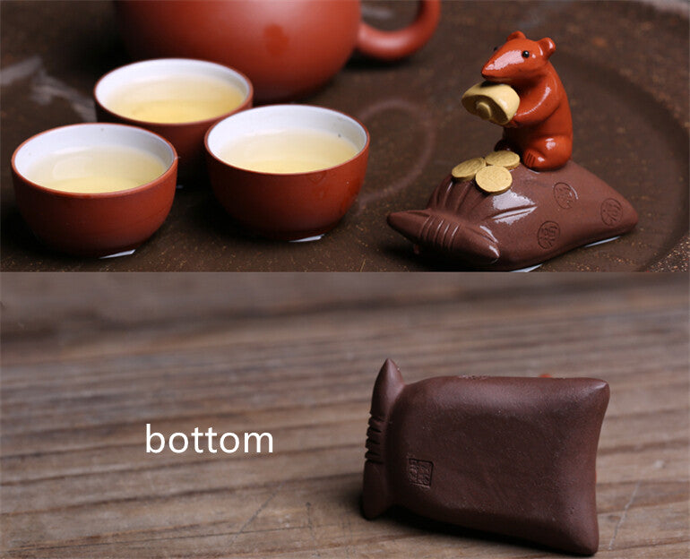 6.5cm Creative Chinese Tea Play Rat Purple Clay Mouse Tea Pet Mascot Tea Set