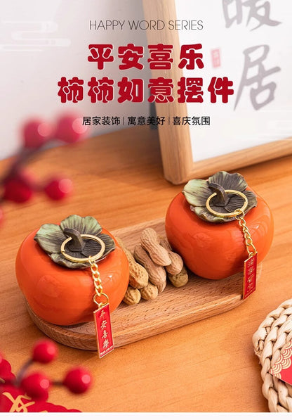 Everything Persimmon Ruyi Persimmon Decoration Living Room Tea Jar Ceramic