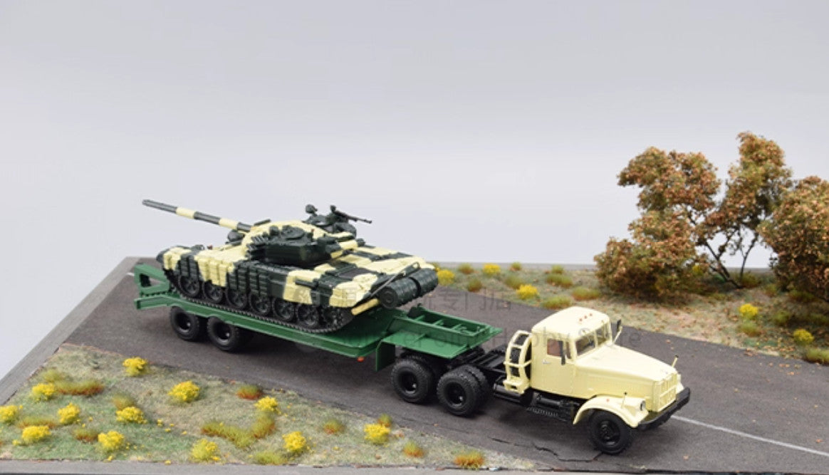 1:43 SSM KRAZ-258B1 CHMZAP-5523 Heavy Tractor Truck with Trailer Diecast Model