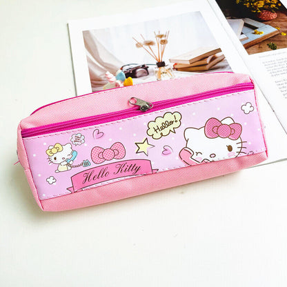 Student Kuromi Pencil Bag Double Grid Zipper Bag Stationery Bag Storage Bag