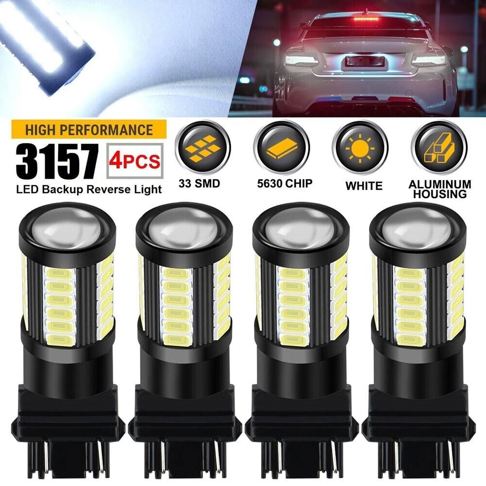 4x 3157 3156 LED Reverse Backup Turn Signal DRL Light Bulbs 16000LM 6000K White