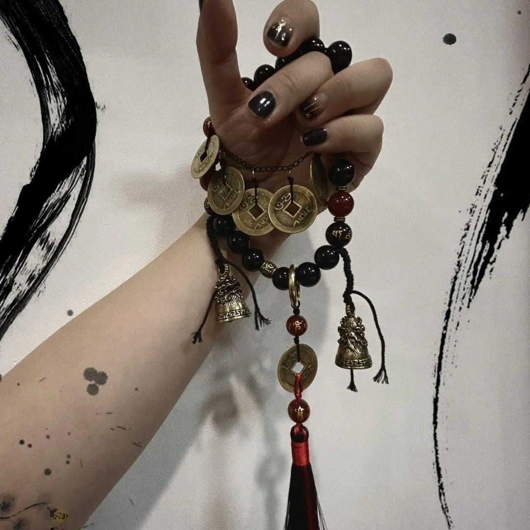 New Chinese Style Shangui Coin Handheld Rope Ethnic Bell Tassel Amulet