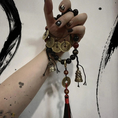 New Chinese Style Shangui Coin Handheld Rope Ethnic Bell Tassel Amulet