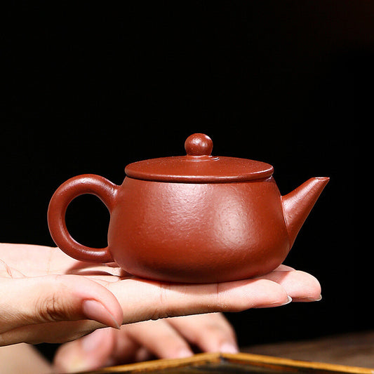 4.4" Chinese Yixing Zisha Pottery Fish Roe Zhu Clay 100ML Kung Fu Teapot 大口瓢