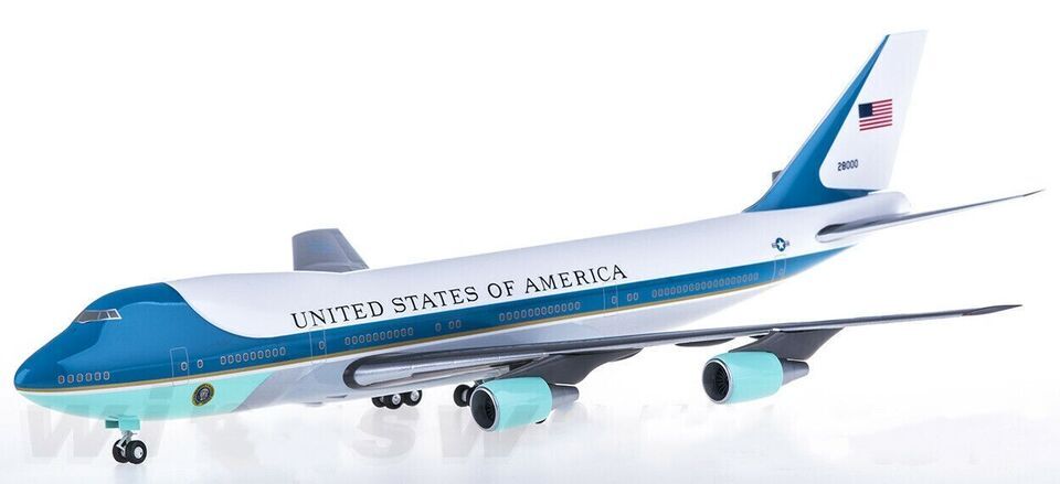 1:200 35CM Hogan USAF BOEING 747-200 Plane Airplane ABS Plastic Aircraft Model