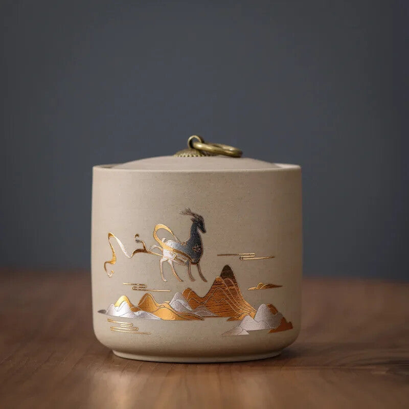 Chinese Ceramic Storage Jar, Purple Clay, Tea Jar, Home Candy Nut Sealed Box
