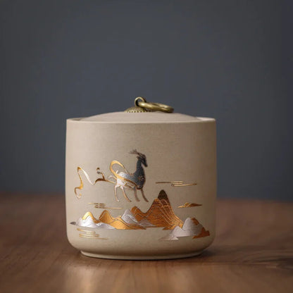 Chinese Ceramic Storage Jar, Purple Clay, Tea Jar, Home Candy Nut Sealed Box