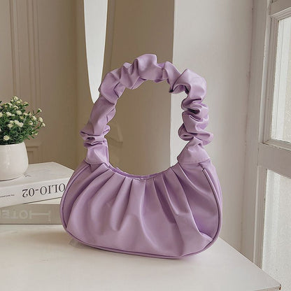 Summer Pleated Purse Cloud Bags Leisure Bag Shopping Shoulder Dumpling Handbag