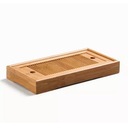 Chinese Tea Tray Bamboo Drainage Water Storage Kung Fu Tea Set Drawer Tea Board