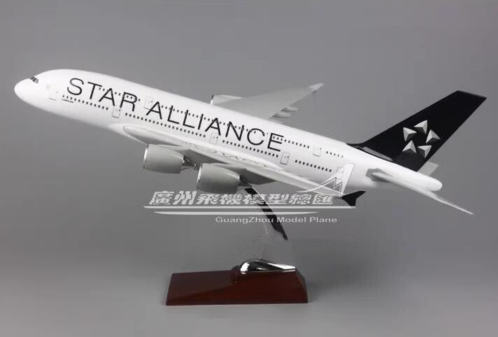 45CM STAR ALLIANCE AIRBUS A380 Passenger Airplane Resin Aircraft Aeroplane Model