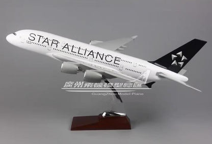 45CM STAR ALLIANCE AIRBUS A380 Passenger Airplane Resin Aircraft Aeroplane Model