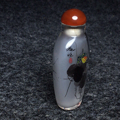 Ancient Chinese handmade interior painting ancient glazed snuff bottle