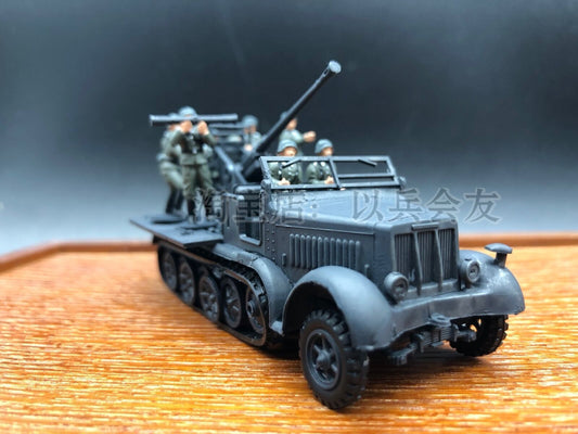 1/72 World War II German 37mm Vehicle Cannon+6Pcs Soldier Model
