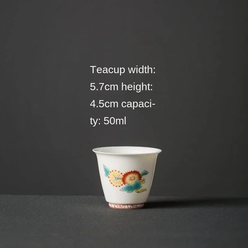 Kiln White Porcelain Teacup Kung Fu Tea Set Single Cup Porcelain Master Cup