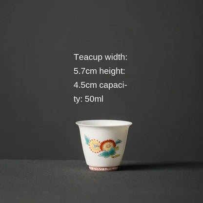 Kiln White Porcelain Teacup Kung Fu Tea Set Single Cup Porcelain Master Cup