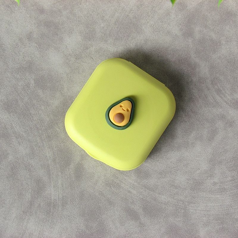 Contact Lens Case Box Mirror Women Mini Square Lovely Eyes Container Bag Travel