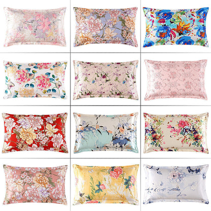 Mulberry Silk Pillowcase 25 Momme Floral Design Luxury Sleep Comfortable Smooth