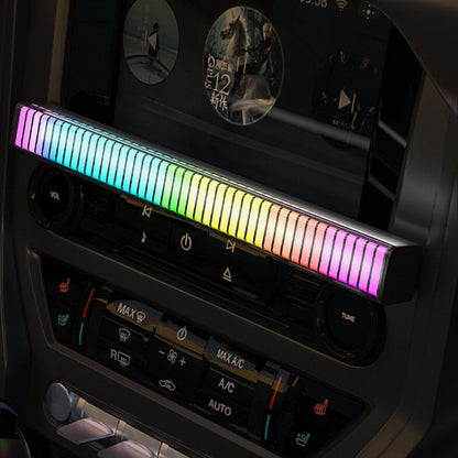 RGB LED Sound Control Light Bar Voice Activated Rhythm Lamp Car Desktop Office