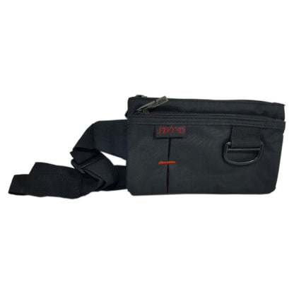 Stealth Polyester Waist Bag with 4 Separate Sections - Unisex Black Fanny Pack