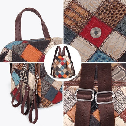 Backpacks Genuine Leather School Bag Knapsack Traveling Polyester Multicolor 1PC