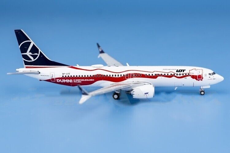 1:400 JC Wings LOT BOEING 737 MAX 8 Passenger Airplane Diecast Aircraft Model