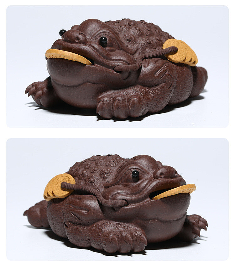 Purple Sand Handicraft Golden Toad Tea Pet Kung Fu Tea Set Tea Play Sculpture