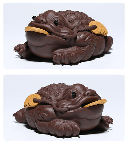 Purple Sand Handicraft Golden Toad Tea Pet Kung Fu Tea Set Tea Play Sculpture