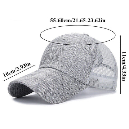 Unisex Mesh Breathable Long Brim Baseball Cap Adjustable Sunscreen Casual Hat*