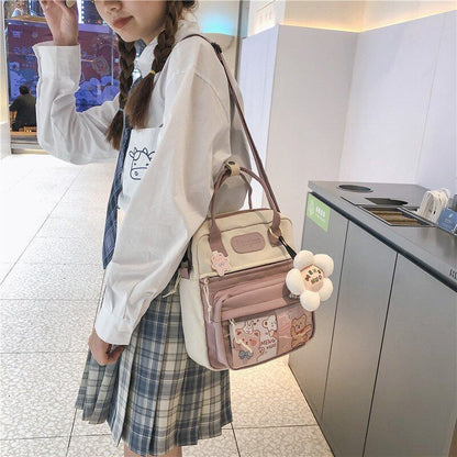Cute Backpack Women Waterproof Nylon Small Shoulder Bag Schoolbags Flower Travel