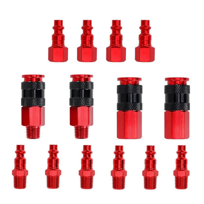14pcs Air Hose Fittings For 1/4 Inch NPT Thread With Quick-Connect Design