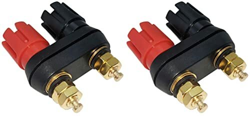 2 Pack Gold Plated Dual Binding Posts w\ 4mm Banana Plug Jacks