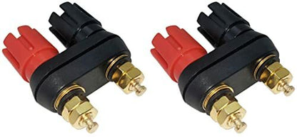 2 Pack Gold Plated Dual Binding Posts w\ 4mm Banana Plug Jacks