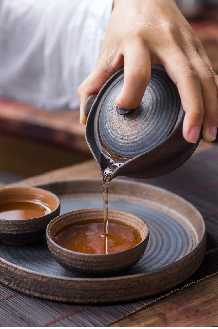 Ceramic Teapot & Two Tea Cup Set Travel Portable Kung Fu Tea Set Tea Ceremony