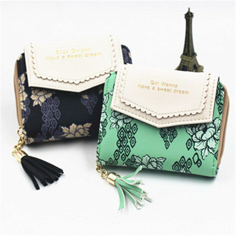 Lady Mini Handbag Leather Coin Purse Women Wallet Card Clamps Cash Clip Billfold