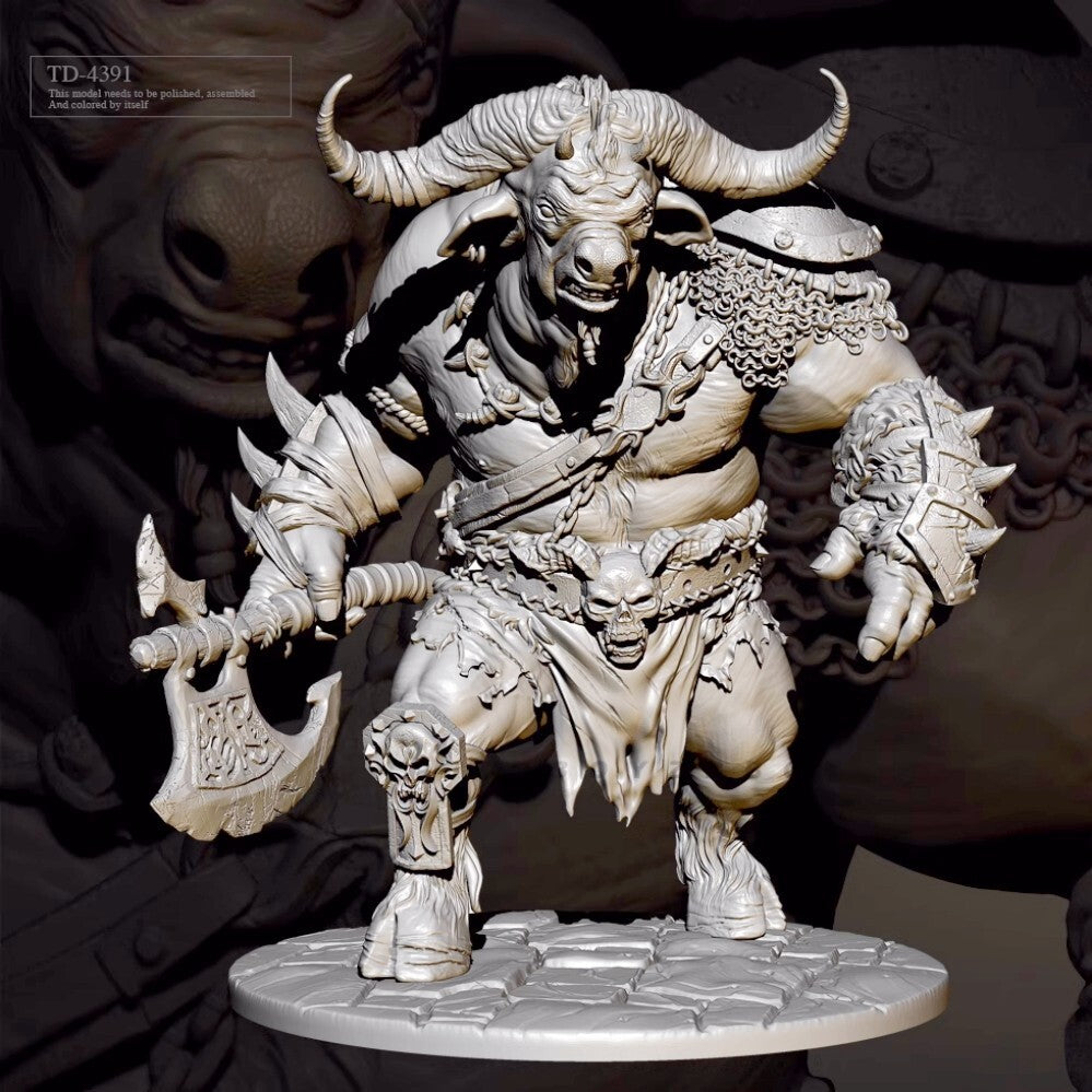 1/24 resin figure model kit Fantasy Bullhead Warrior Unassembled Unpainted