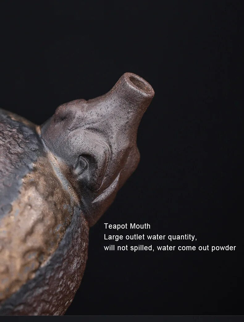 Chinese Dead Wood Side Handle Teapot Ceramic Antique Tea Pot Creative Pigmented