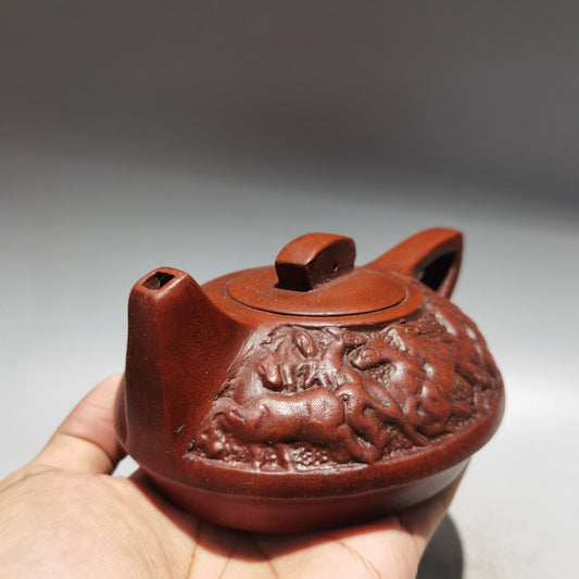 Chinese Yixing Zisha Clay Handmade Exquisite Chinese horses 马到成功 Teapot 104566