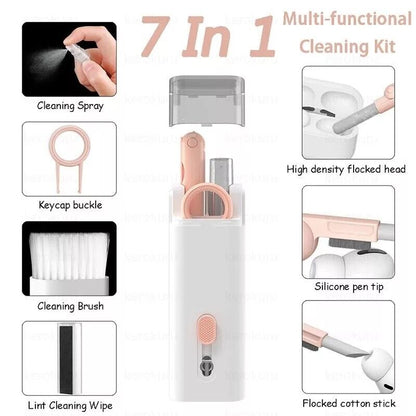 Limpiador De Teclados Limpieza De Auriculares Computador Kit De Cepillos 7en1